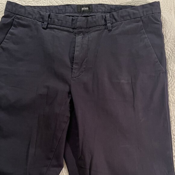 BOSS Hugo Boss Men's Stretch Chino Pants – Navy Blue (Size 32R / EU 48 / US 32R) - Picture 2 of 11